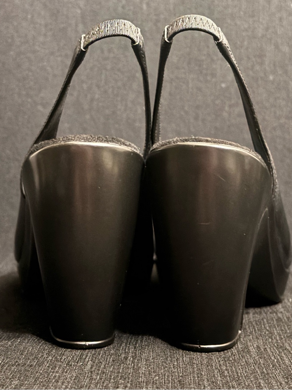 Aerosoles Black Leather Slingback Peep Toe Platform Comfort Heels Women’s 8.5 - Picture 5 of 10